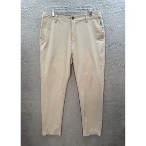Linksoul Golf Pants Mens 34S Tan Performance Stretch Lightweight Golfing Preppy